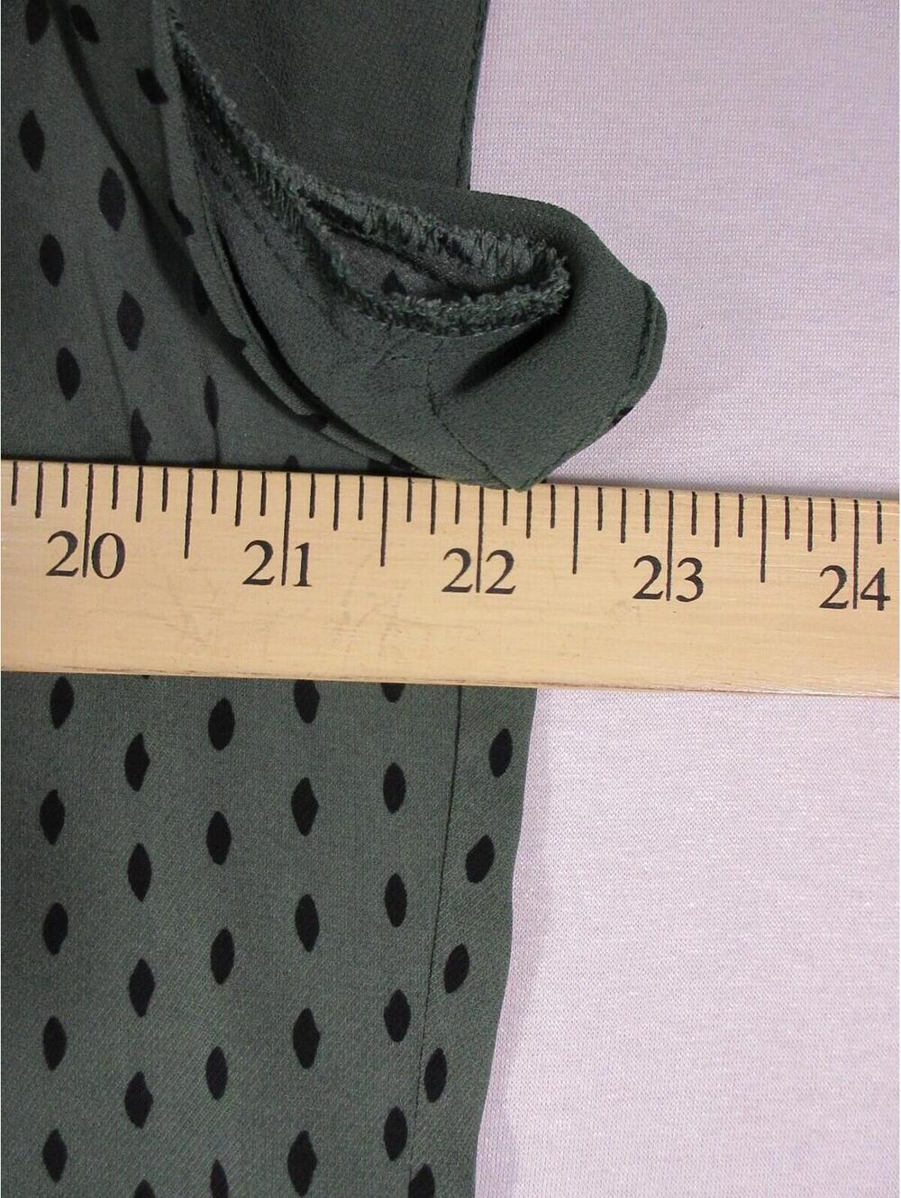 Fun2fun Womens V-Neck Top Blouse Polka Dots Cap Sleeve Size XL Green - Picture 3 of 6